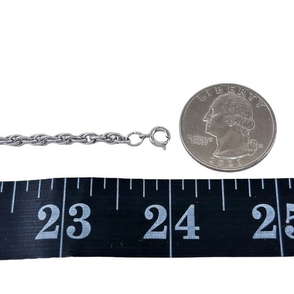 Rope Chain Necklace | Vintage Sterling Silver 925 | 24" - Picture 2 of 3